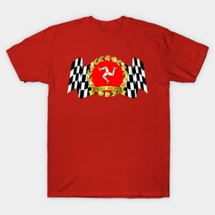 Isle of man flag with checkered racing flag T-Shirt